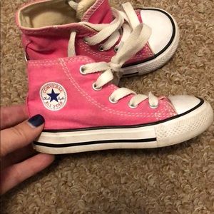 Pink toddler converse high tops